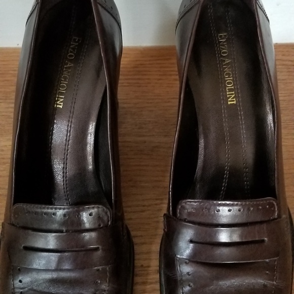 Brown square toe 3" chunky heel - Picture 4 of 7